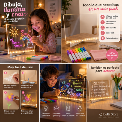 ✨ Pizarra Mágica LED | Dibuja, Aprende y Crea sin Pantallas